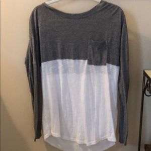 VS PINK long sleeve grey and white